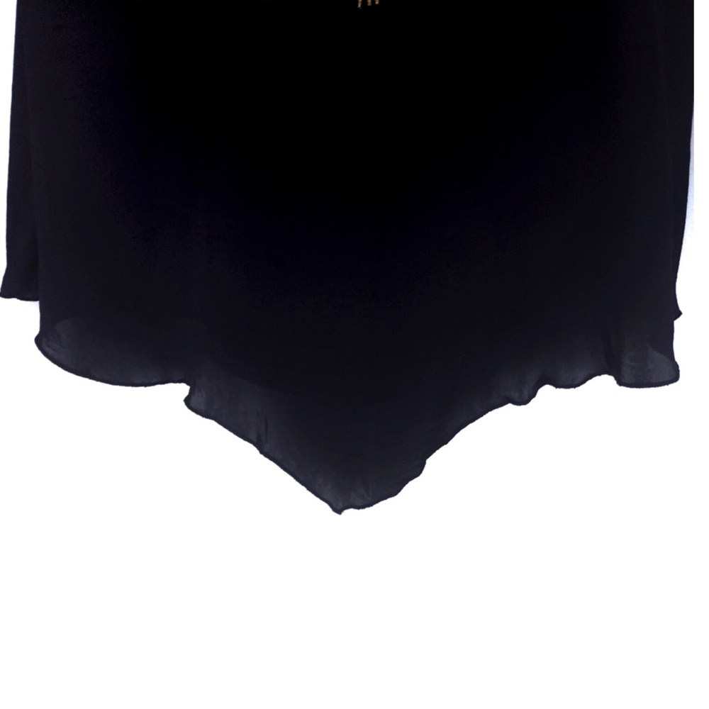 NEW Black Satin Spaghetti Strap Top+Gold Necklace - Picture 6 of 8